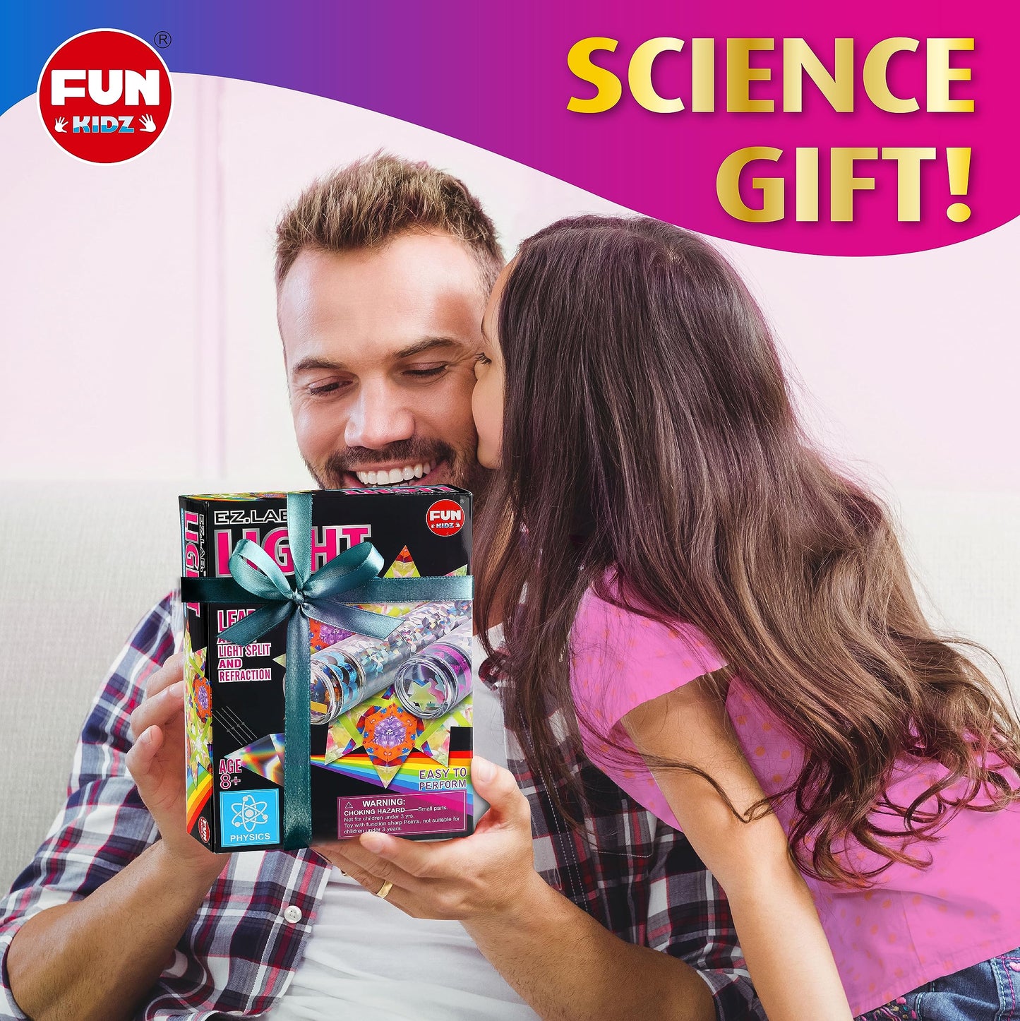 Twins Kaleidoscope Kit for Kids, FunKidz DIY Kaleidoscope Making Craft Kit with Prism Gift Optical Illusion Science Experiment Educational STEM Toy