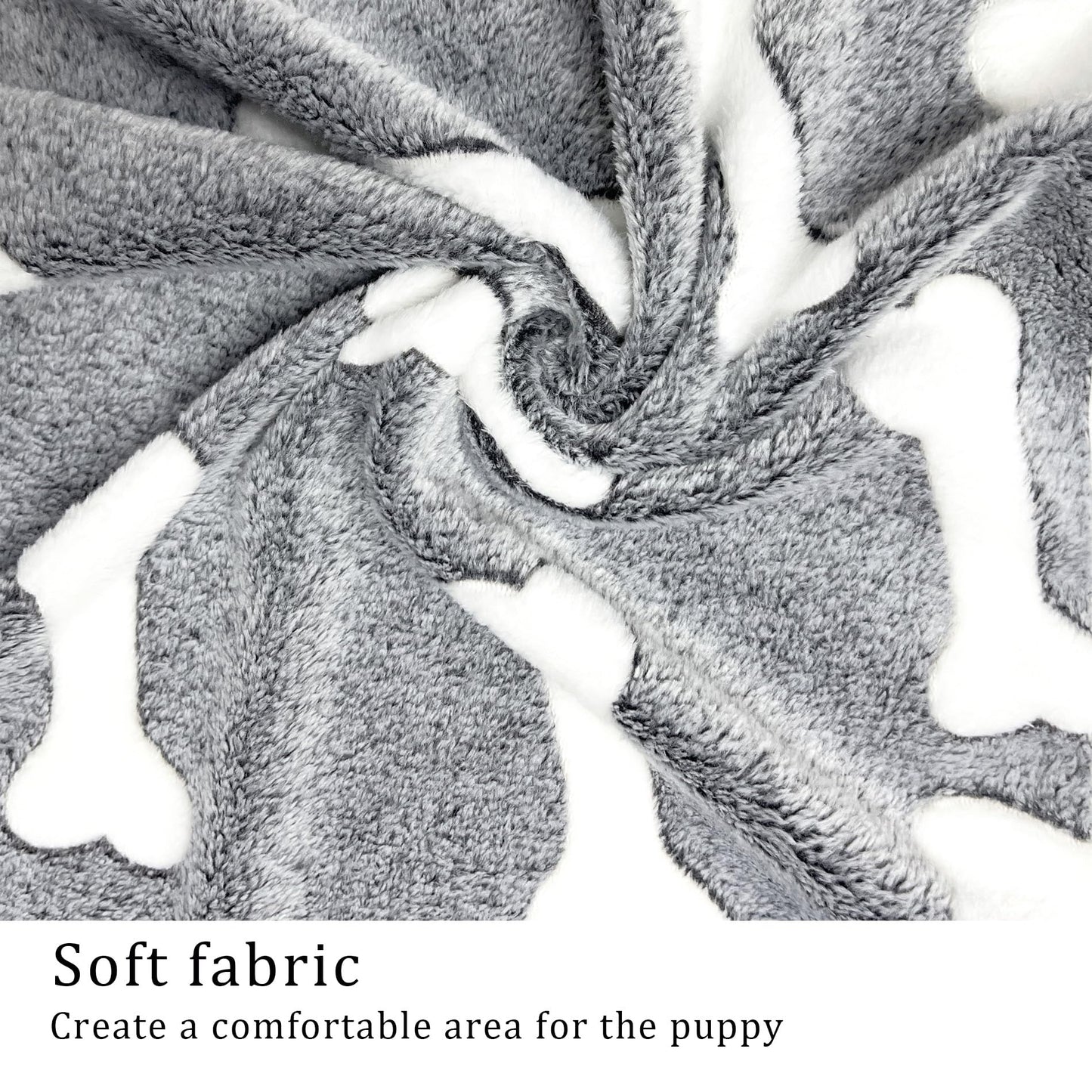 1 Pack 3 Blankets Super Soft Fluffy Premium Fleece Pet Blanket Flannel Paw Printed Throw for Dog Puppy Cat (Large 41x31'', Star, Bone, Love)