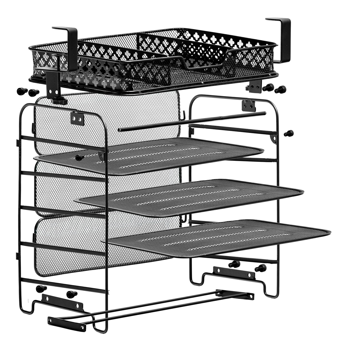 SB Simpli Better File Organizer 5 Tier Under The Desk File Holder, Clamp On Hanging File Organizer, SPACE SAVING DESIGN File Holder for Office Desk