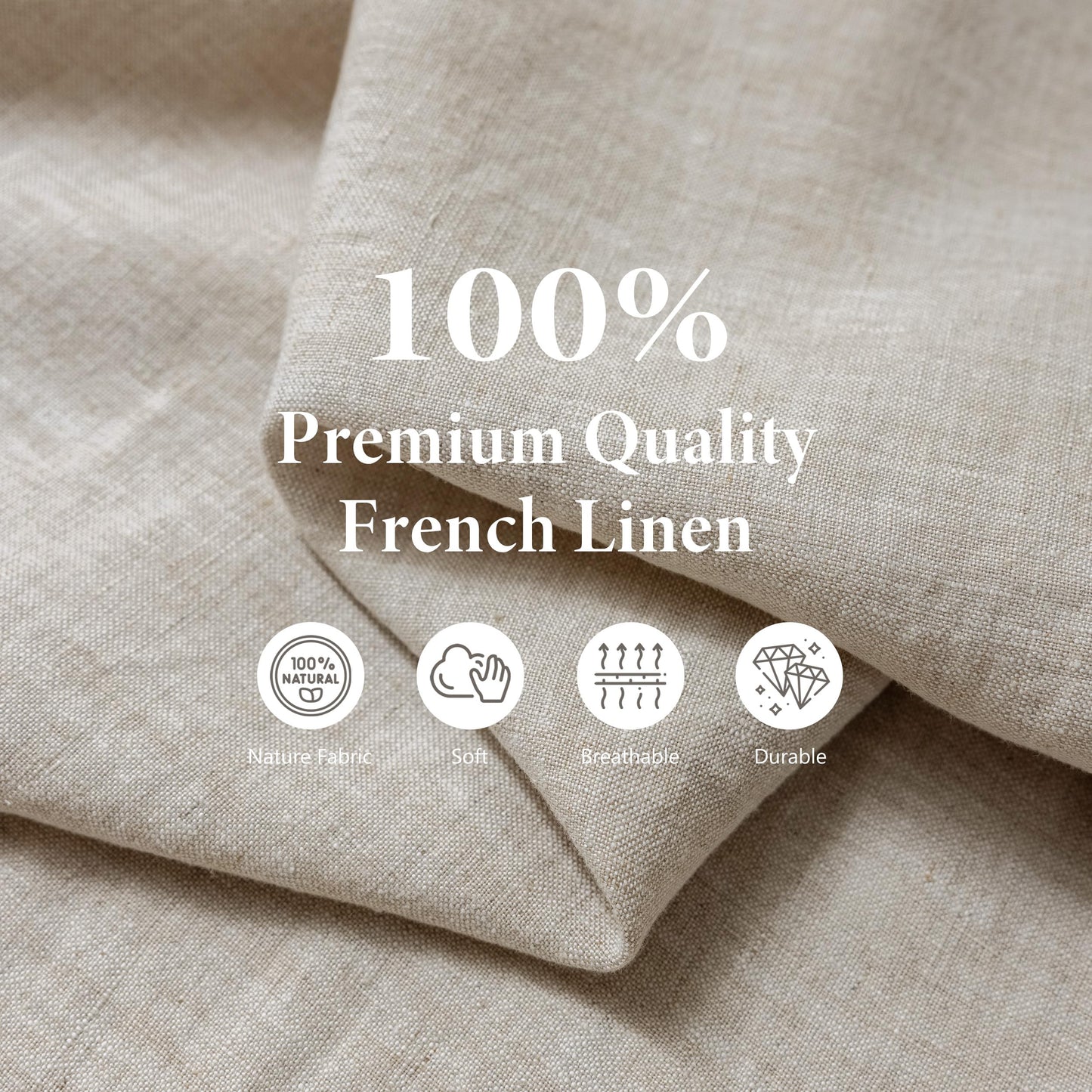 TRITON LINEN Pure Linen Apron - 25 x 35 Inch Bistro Half Apron with Large Pocket Unisex Waist Aprons Ideal for Kitchen Crafts and More (Natural Linen)
