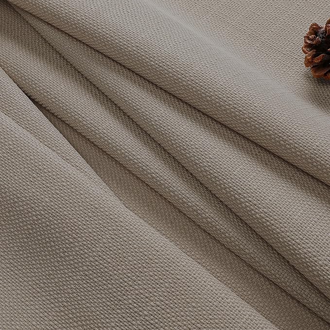 Chyhomenyc Stone Beige Curtains 72 Inch Length 2 Panels Set, Faux Linen Textured Semi Sheer Light Filtering Soft Airy Privacy Farmhouse Curtain Drapes for Living Room Bedroom, 40 Wx72 L Inches