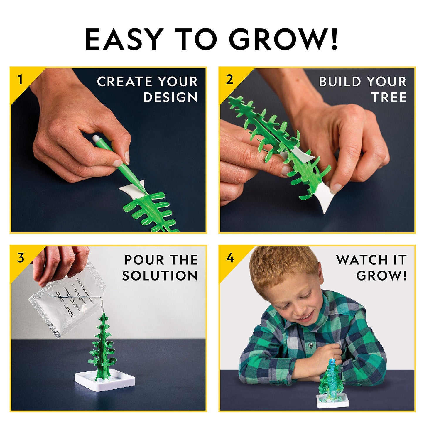 National Geographic Craft Kits for Kids - Crystal Growing Kit - Grow a Crystal Garden in Just 6 Hours, Educational Craft Includes Art Project, Geode, STEM Arts and Crafts for Girls (Amazon Exclusive)
