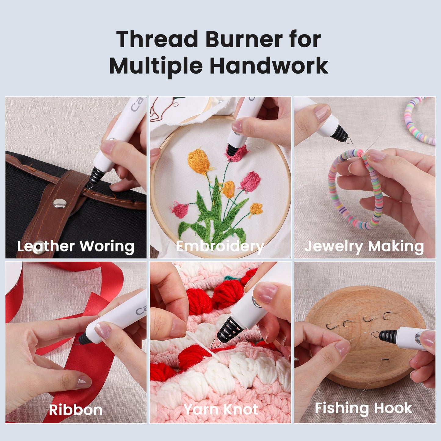 Caydo Thread Burner with A Replacement Tip, Rechargeable Thread Zapper for Burning and Trimming, with Indicator Light for Beading, Weaving, Sewing & Jewelry Making