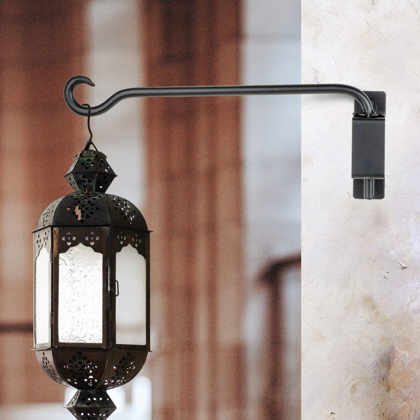 Qiang Ni Plant Hanger Outdoor: 12 Inch Bird Feeder Bracket for Garden Patio Decor - 2 PCS Swivel Adjustable Wall Mount Plant Hook for Hanging Flower Baskets