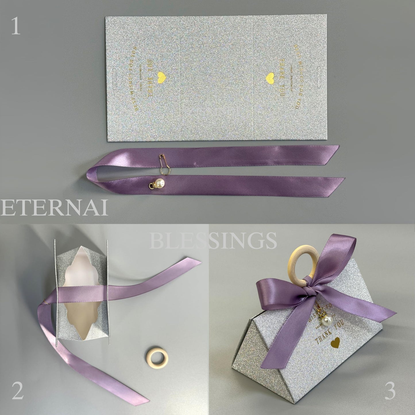 ZJSXINDI 15 Pcs Favor Boxes Gift Wrap Boxes Silver Flash Gift Box 5"x 3" For Party Favor, Weddings, Bridal Showers, Bridesmaids... Gift Wrap Boxes Bulk for Crafting (Purple)