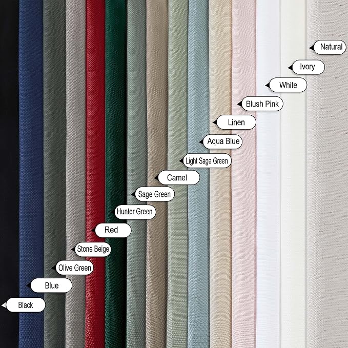 Chyhomenyc Christmas Red Curtains 63 Inch Length 2 Panels, Faux Linen Textured Light Filtering Soft Airy Rod Pocket Window Treatment Drapes for Living Room Bedroom, 40Wx63L Inch, Set of 2