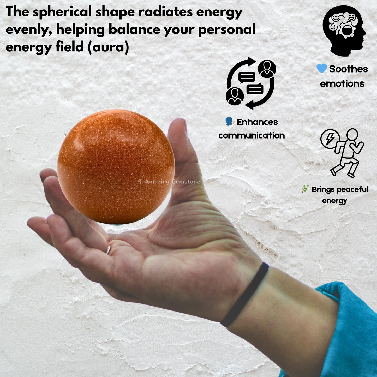Amazing Gemstone Red Goldstone Crystal Ball with Stand - 2 Inches Crystal Sphere Meditation Balls for Witchcraft and Decorative Balls