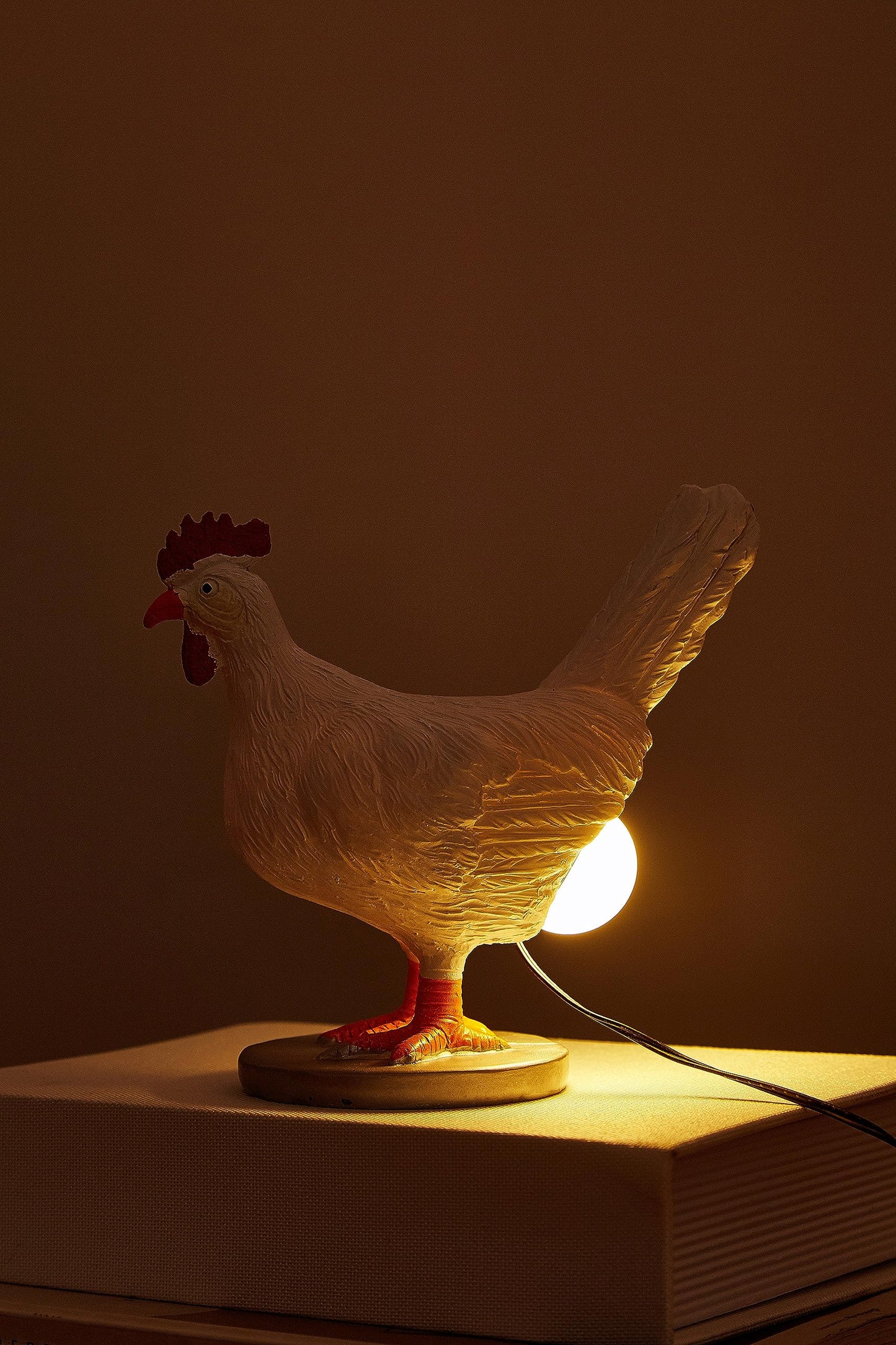 BooLai Chicken Egg lamp,3D Chicken lamp,Lifelike LED Egg Lamp, Funny Resin Chicken Egg Night Light with USB, Colorful Box Packing (A)