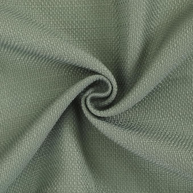 Chyhomenyc Sage Green Curtains 45 Inch Length 2 Panels, Faux Linen Textured Semi Sheer Light Filtering Soft Airy Rod Pocket Window Treatment Drapes for Living Room Bedroom, Each 30" Wx45 L
