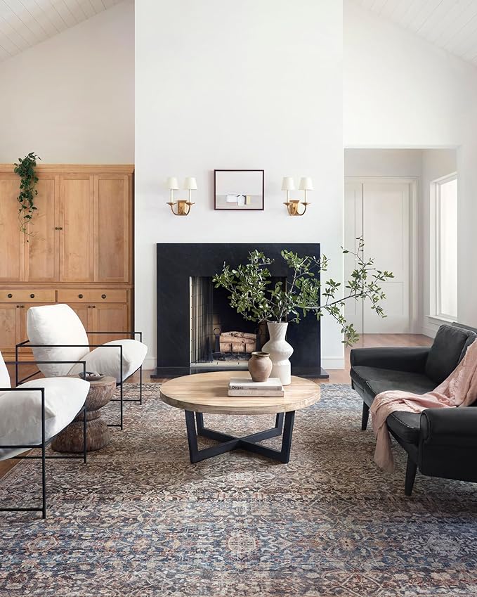 Loloi Chris Loves Julia Jules Collection JUL-06 Denim/Spice 2'-0'' x 5'-0'', .13" Pile Height, Accent Rug