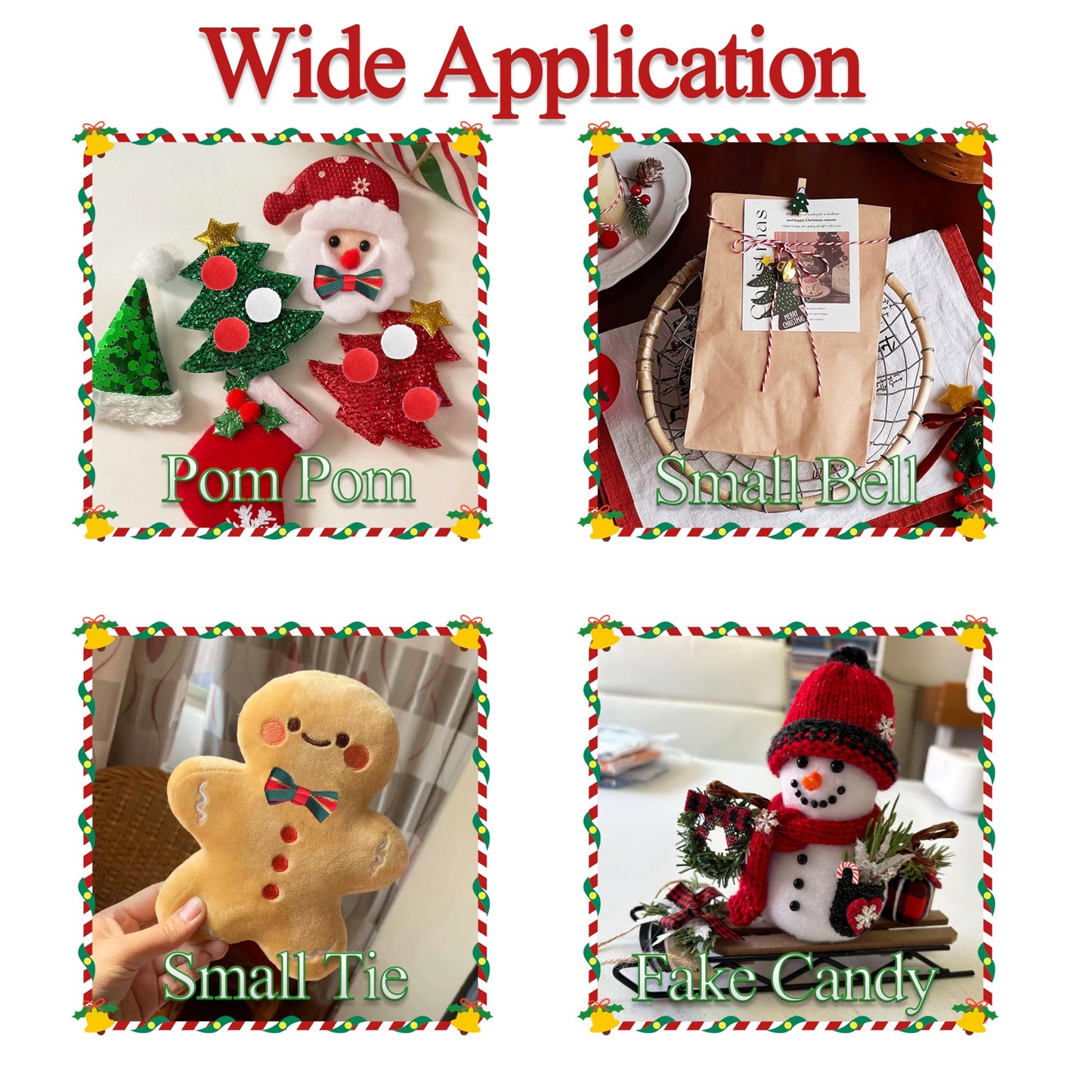150 Pcs Christmas Decorations Embellishments, Miniature/Mini Ornaments for DIY Crafts Scrapbook(15 Styles)