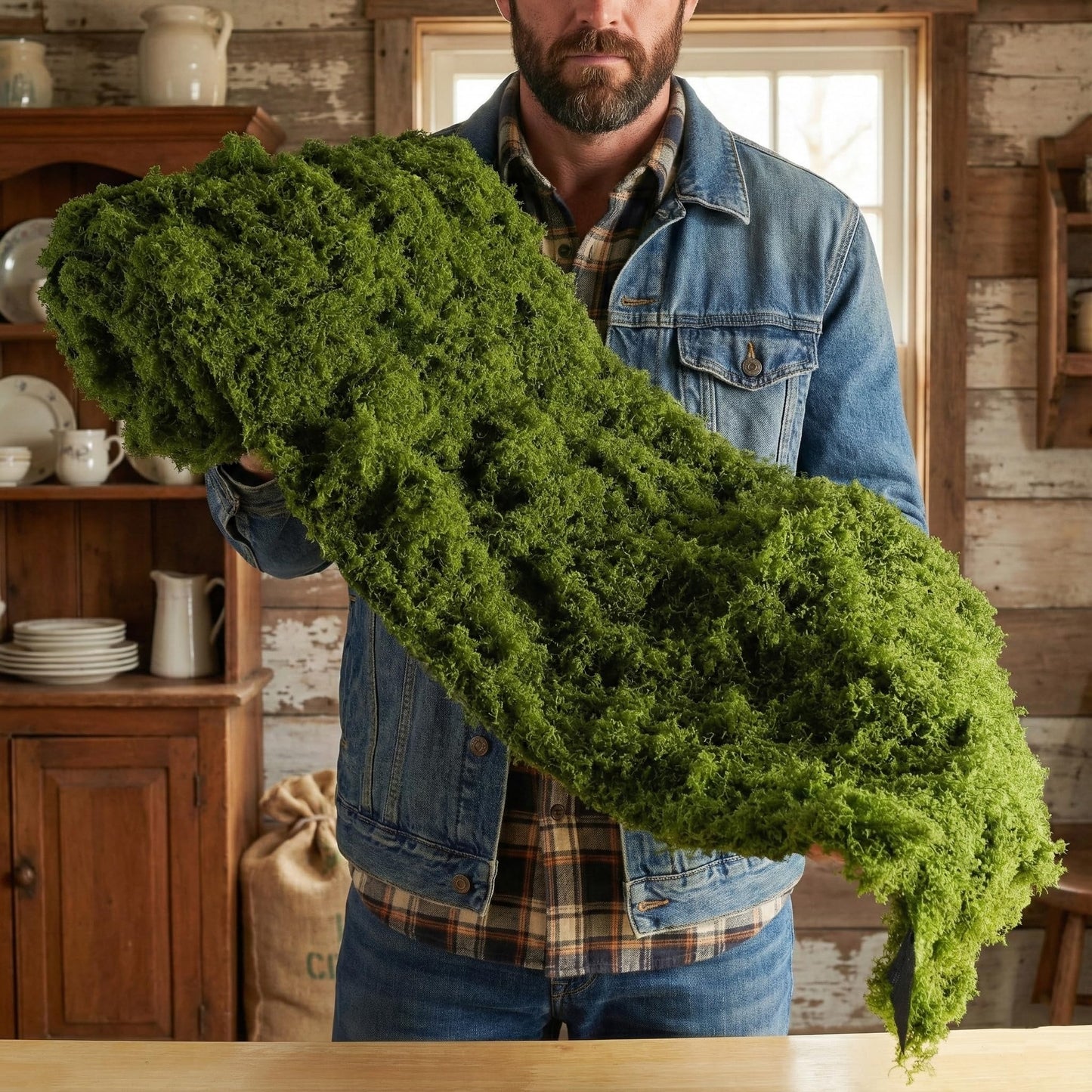 BYHER Fake Moss Mat Artificial Moss Roll - 12" x 71"Cloud Soft Feel Moss Table Runner for Decor, Faux Grass Mat for Crafts, DIY Fairy Garden, Wedding & Party Decorations (Realistic Green: 30x180cm)