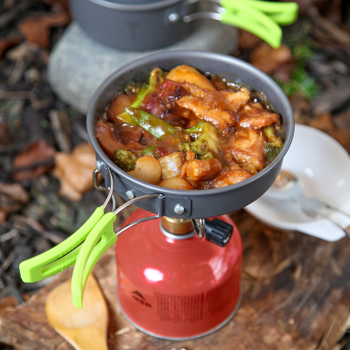 MalloMe Camping Cookware Mess Kit for Backpacking Gear – Camping Cooking Set - Backpack Camping Pot and Pans Set - Portable Camping Stove and Backpacking Stove Compatible - Camp Accessories Equipment