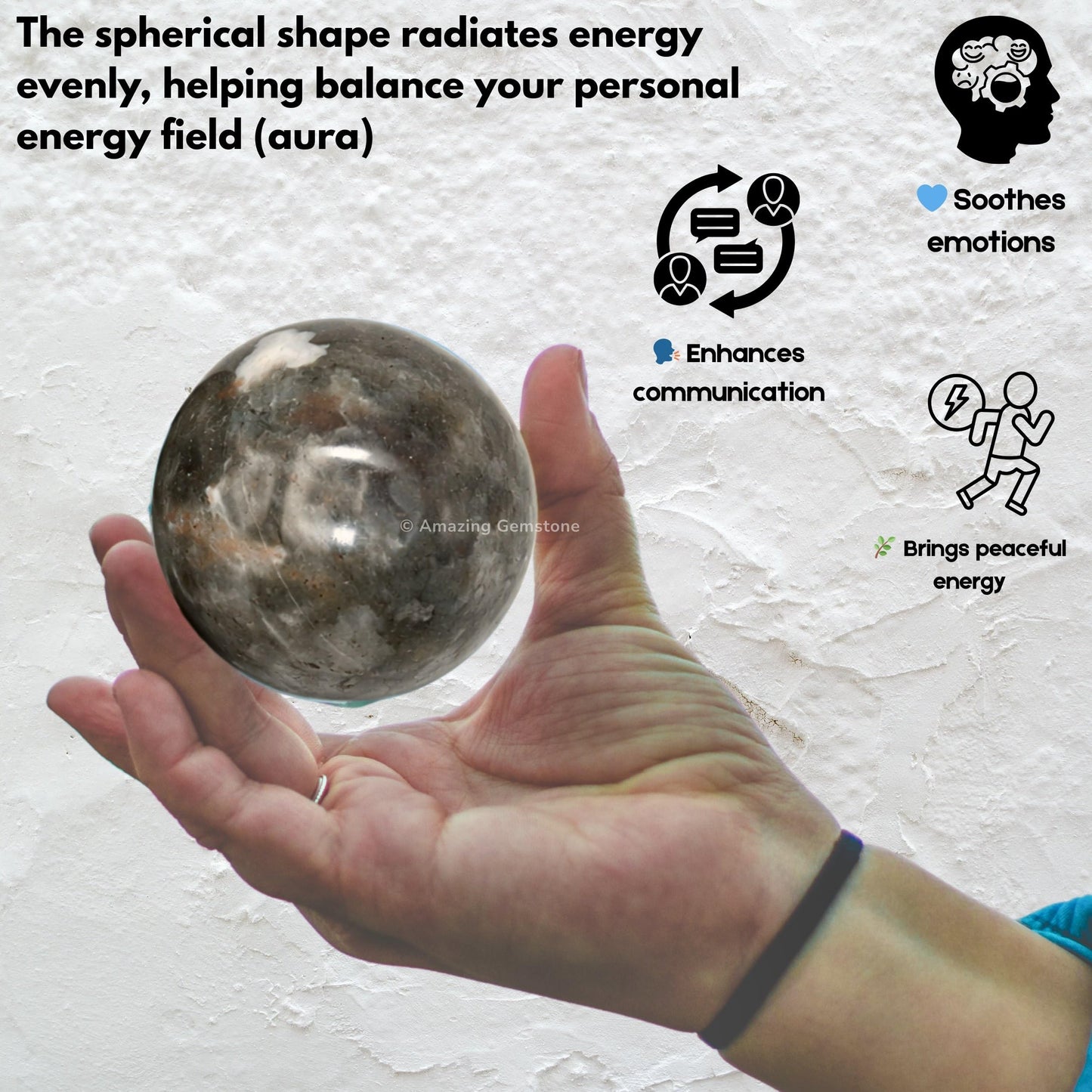Amazing Gemstone Chrysoberyl Cats Eye Crystal Ball with Stand - 2" Inches Crystal Sphere Meditation Balls for Witchcraft and Decorative Balls