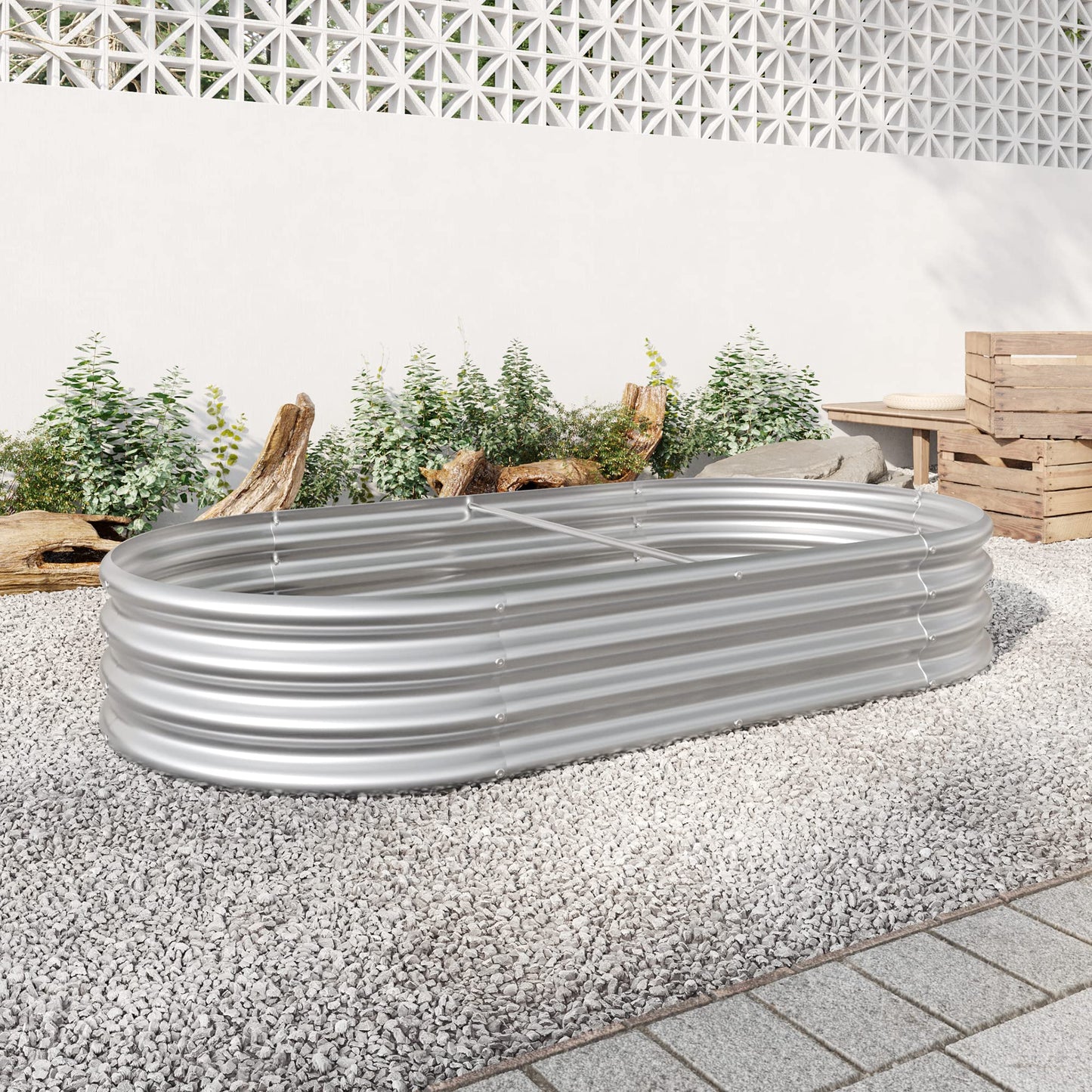 Galvanized Steel Raised Garden Bed 4x2x1ft (48"x24"x12") - Compact Planter Box Kit for Balcony Vegetables & Flowers | Small Space Design | Rust-Proof & 10-Min Assembly