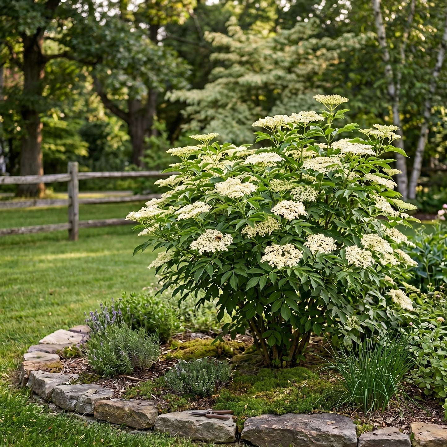 Elderberry Plant Live in Quart Pot, Fast Growing Sambucus Canadensis, White Flower Clusters, Perennial Berry for Garden Beds & Landscape