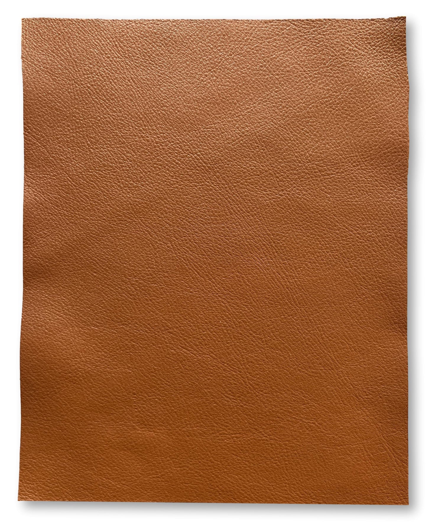 Natural Grain Cow Leather: 8.5'' x 11'' Pre Cut Leather Pieces (Cognac, 1 Piece)
