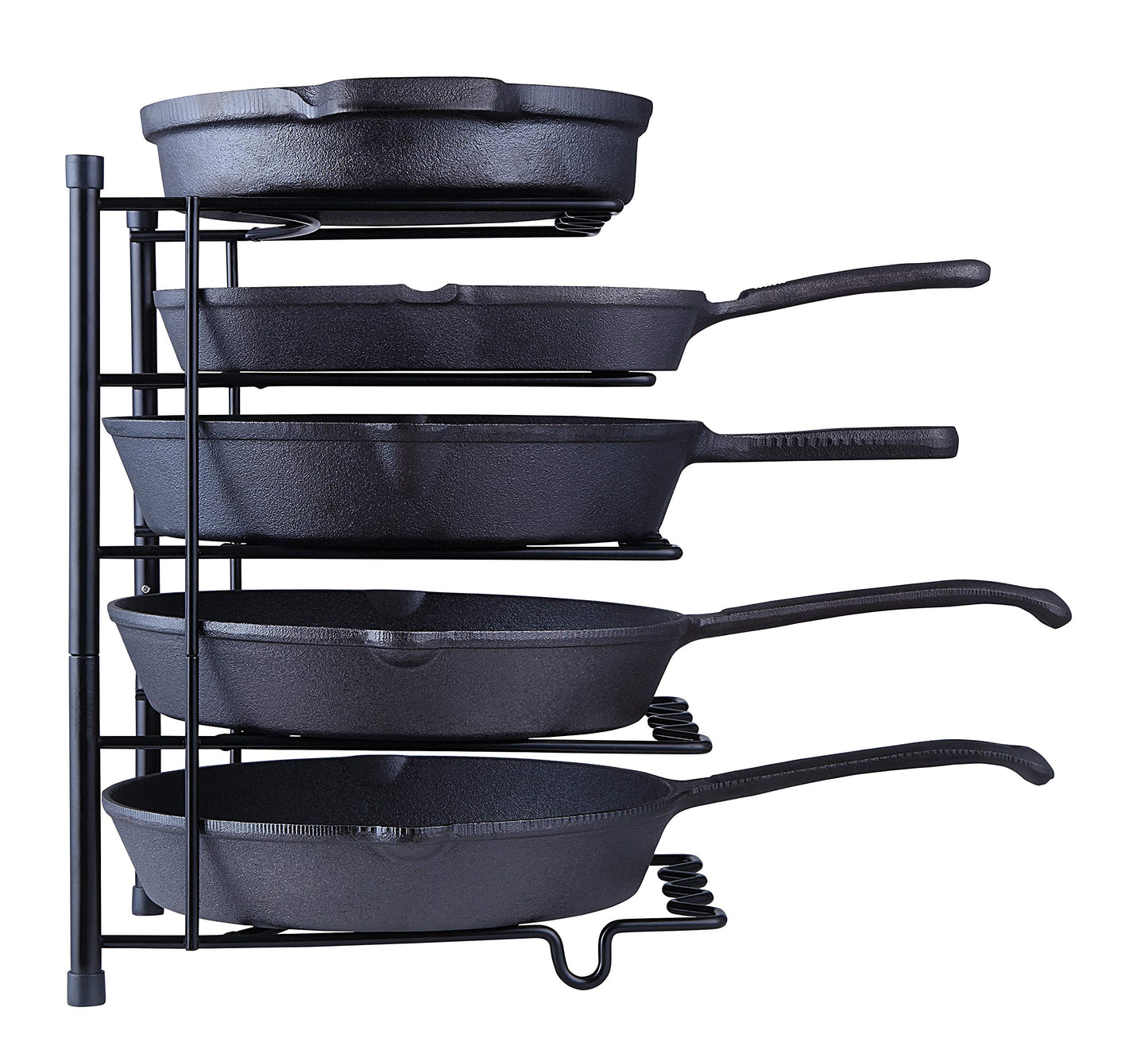 SunnyPoint Metal Heavy Duty Kitchen Countertop Cabinet Pantry Pan, Pot Lid, and Pot Organizer Rack Holder, 9.25 x 10.4 x 13.25 Inch, Black