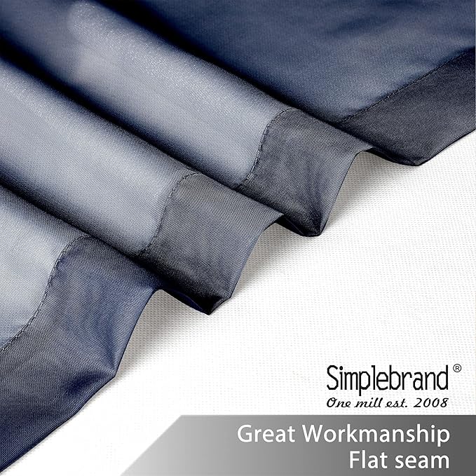 Simplebrand Navy Tier Curtains for Kitchen 24 Inches Long 2 Panels Set, Rod Pocket Cafe Curtain Light Filtering Sheer Short Curtains for Bathroom/Basement Half Window 42 x 24 Inch, 2Pcs, Navy