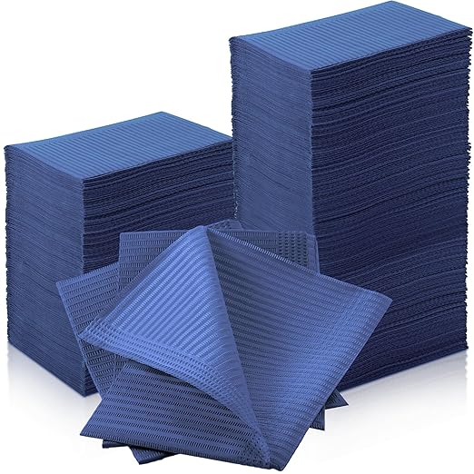 Newwiee 750 Pcs Disposable Dental Bibs Bulk Waterproof Tattoo Sheet Patients for Lash Nail Art Tray Cover 13" x 18"(Blue)
