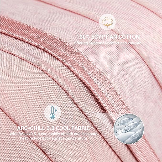 Elegear Revolutionary Cooling Blanket Throw Absorbs Heat to Keep Body Cool for Night Sweats, Arc-Chill 3.0 Cool Fiber Q-Max>0.5 for Hot Sleepers, Lightweight Summer Cold Blankets for Sleeping, Pink