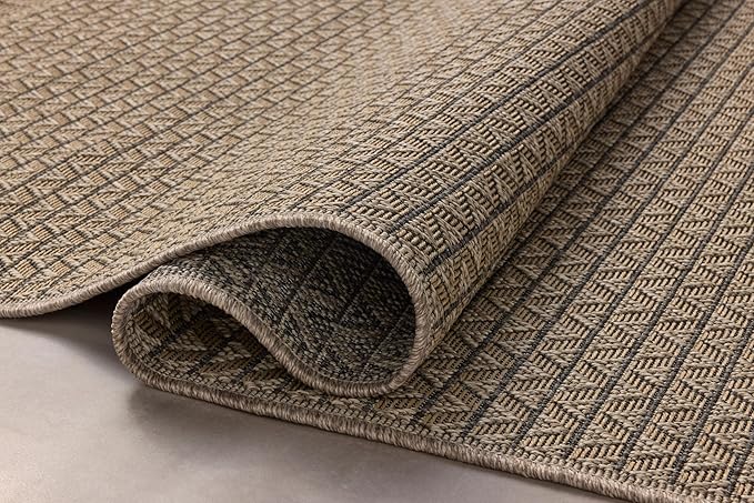 Loloi Chris Loves Julia Providence Collection PRC-05 Natural/Graphite 7'-6" x 10', .12" Pile Height, Indoor/Outdoor Area Rug