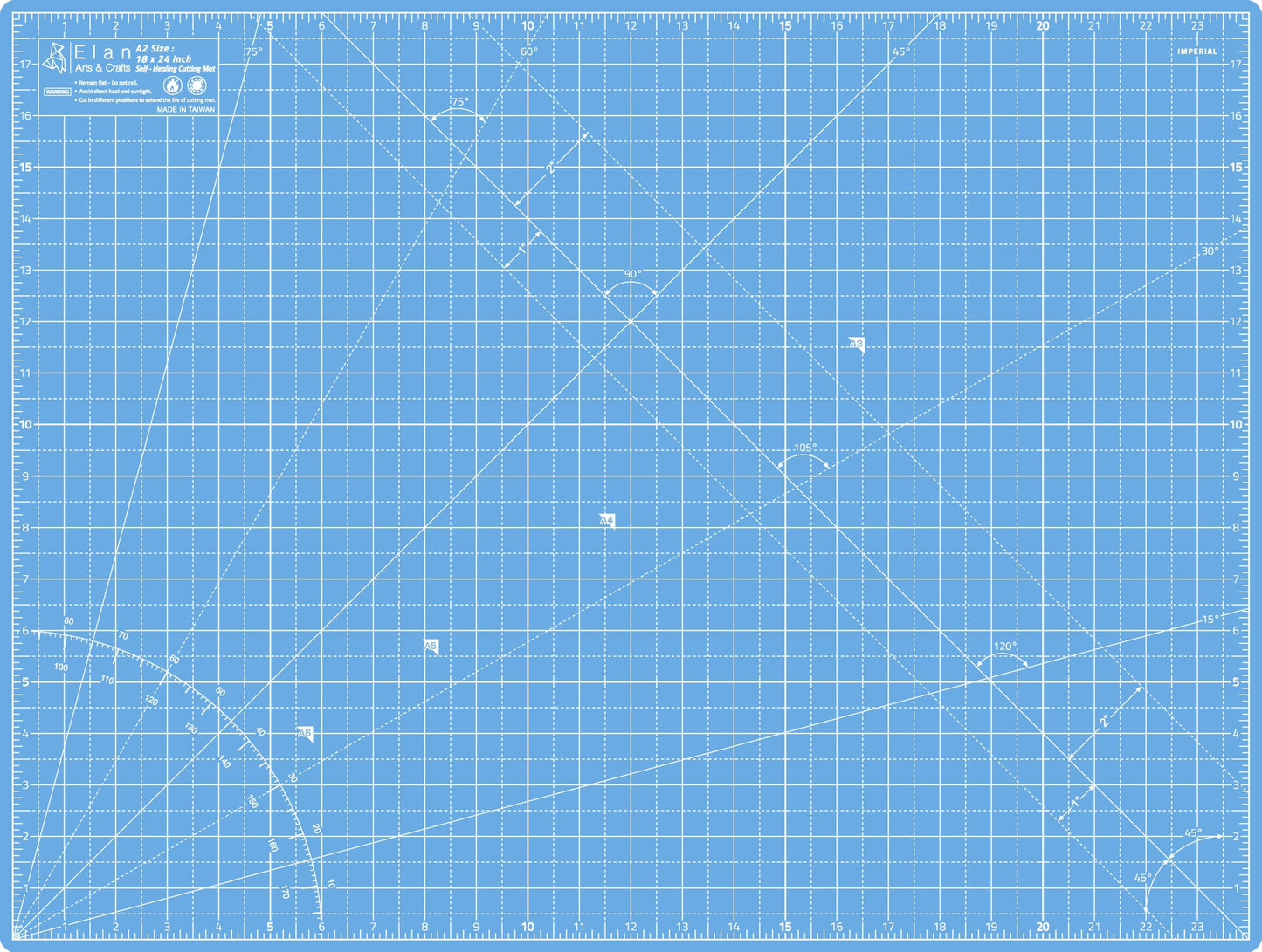 Elan Cutting Mat A2 Blue, Self Healing Cutting Mat 18x24 Inch, 5-Ply Craft Board Blue, Hobby Board for Crafts 18x24 Inch