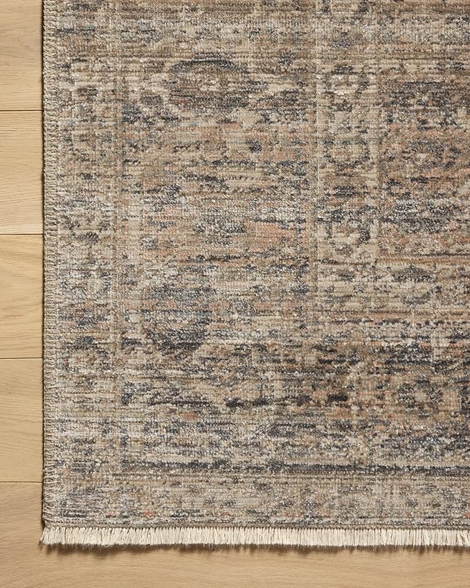 Loloi Amber Lewis Molly Collection MOL-04 Navy/Blush 5'-3" x 7'-9" Low Pile Area Rug