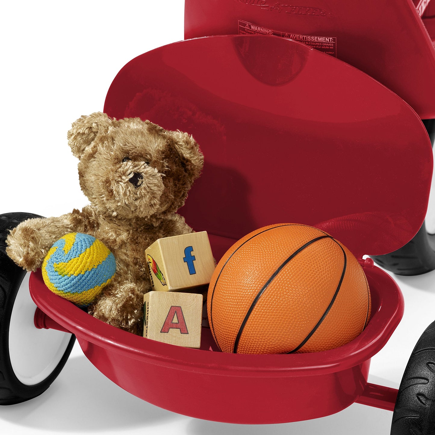 Radio Flyer Deluxe Steer & Stroll Trike, Red, for Kids 2-5, 2-in-1 Parent Steer Tricycle, Removable Push Handle, Adjustable Seat, Steel Frame, Covered Storage Bin, Tricycle for Toddlers and Kids