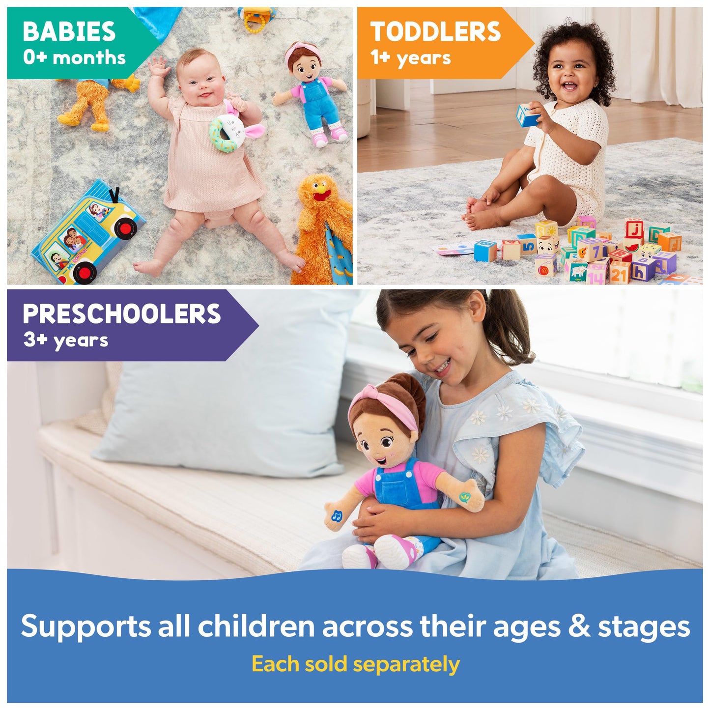 Ms. Rachel Official Speak & Sing Doll, 16” Tall Interactive Toy with 4 Songs & 16+ Phrases, Toddler Toys for Girls & Boys Ages 6 Months to 3+ Years.