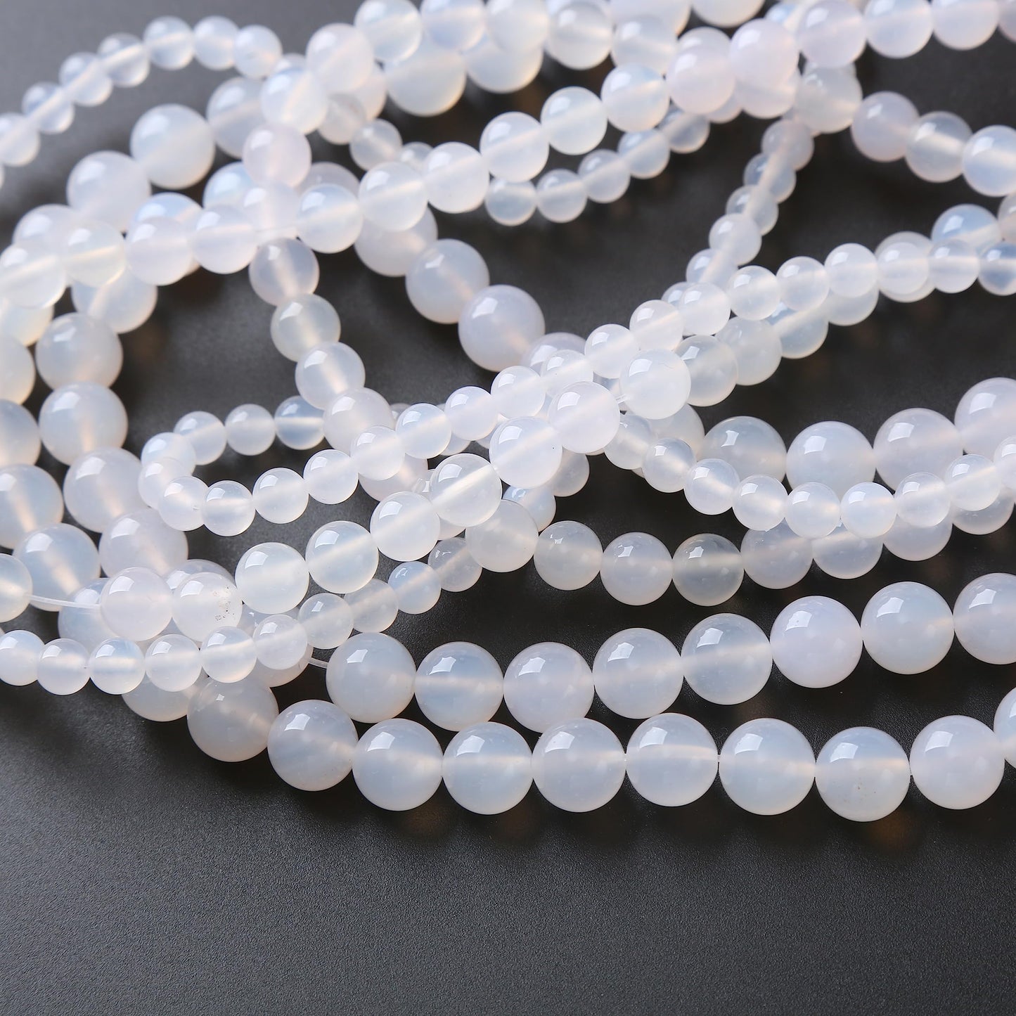 90PCS 4MM White Opal Natural Gemstone Round Stone Beads for Jewelry Making DIY Energy Stone Healing Power Bracelet 15"