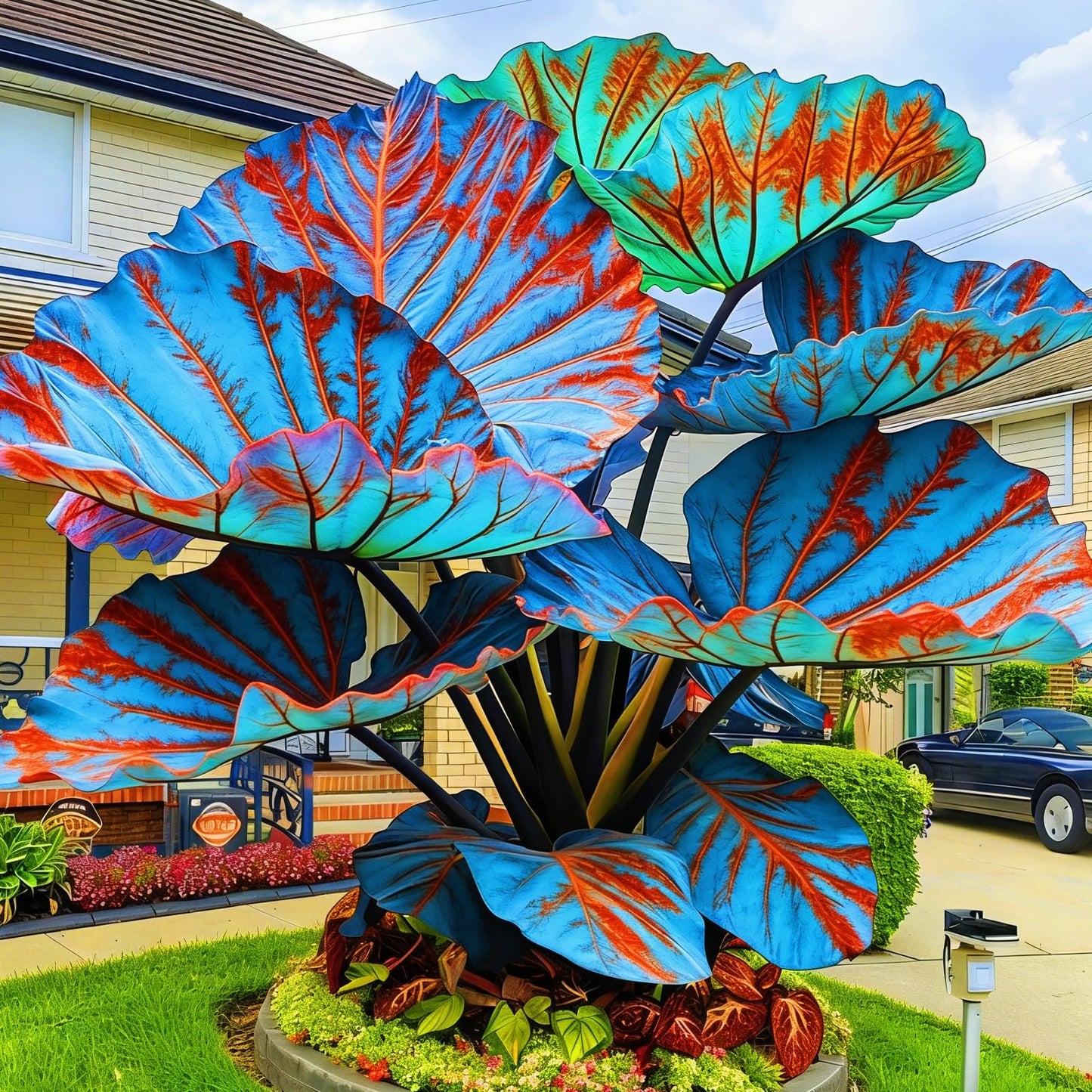 FEWSDVBX Elephant Ear- Mix Color/Tropical Foliage/Excellent Display/Easy Grow for Outdoor Gardens (6)