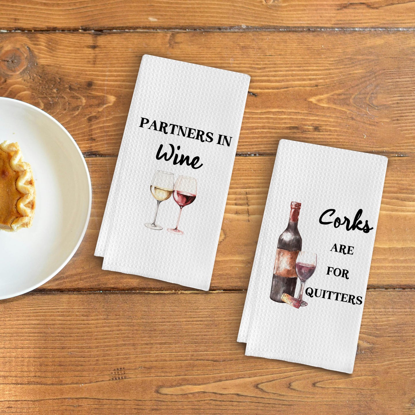 Qpenm Funny Wine Kitchen Towel Set, Decor Gifts for Women & Wine Lovers, Funny Tea Towels, 2 x 16x24 Inch