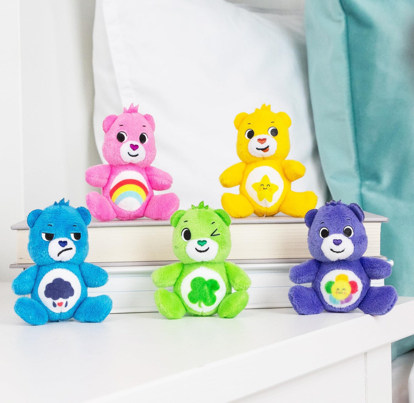 Micro Teenies - Care Bears 3" Micro Plush 5-Pack Treasure Box - Cheer, Laugh A-Lot, Good Luck, Grumpy and Harmony Bear