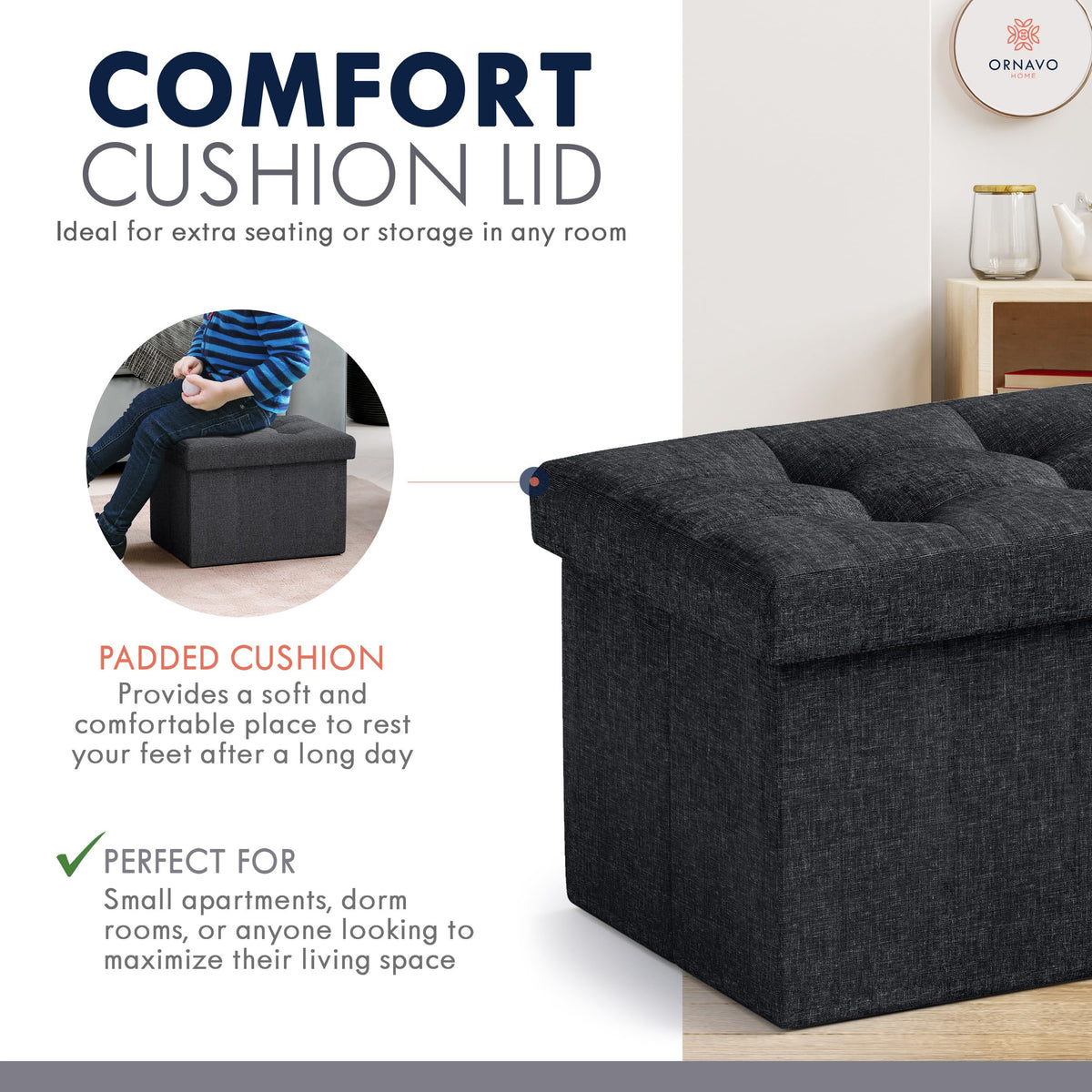 Small Rectangle Ottoman Set of 2