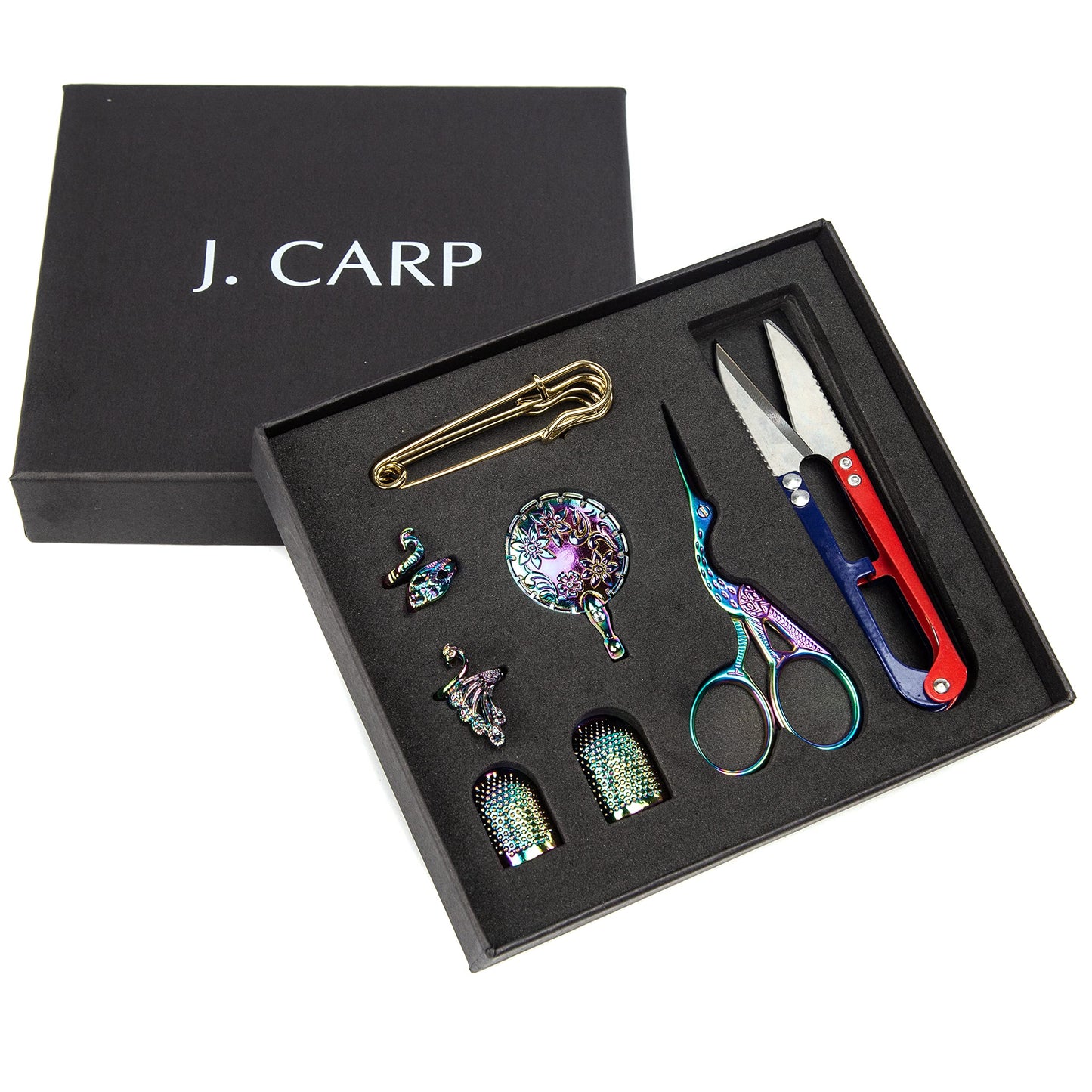 Embroidery Scissors Kit, 11 in 1 Portable Sewing Tool Set with Case, Supplies for Lovers, Home, Travelers, Adults, Beginners