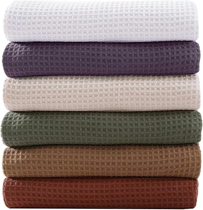 Eddie Bauer - Twin Blanket, Super Soft & Medium Weight, Softens Every Wash (Solid Waffle Purple, Twin)