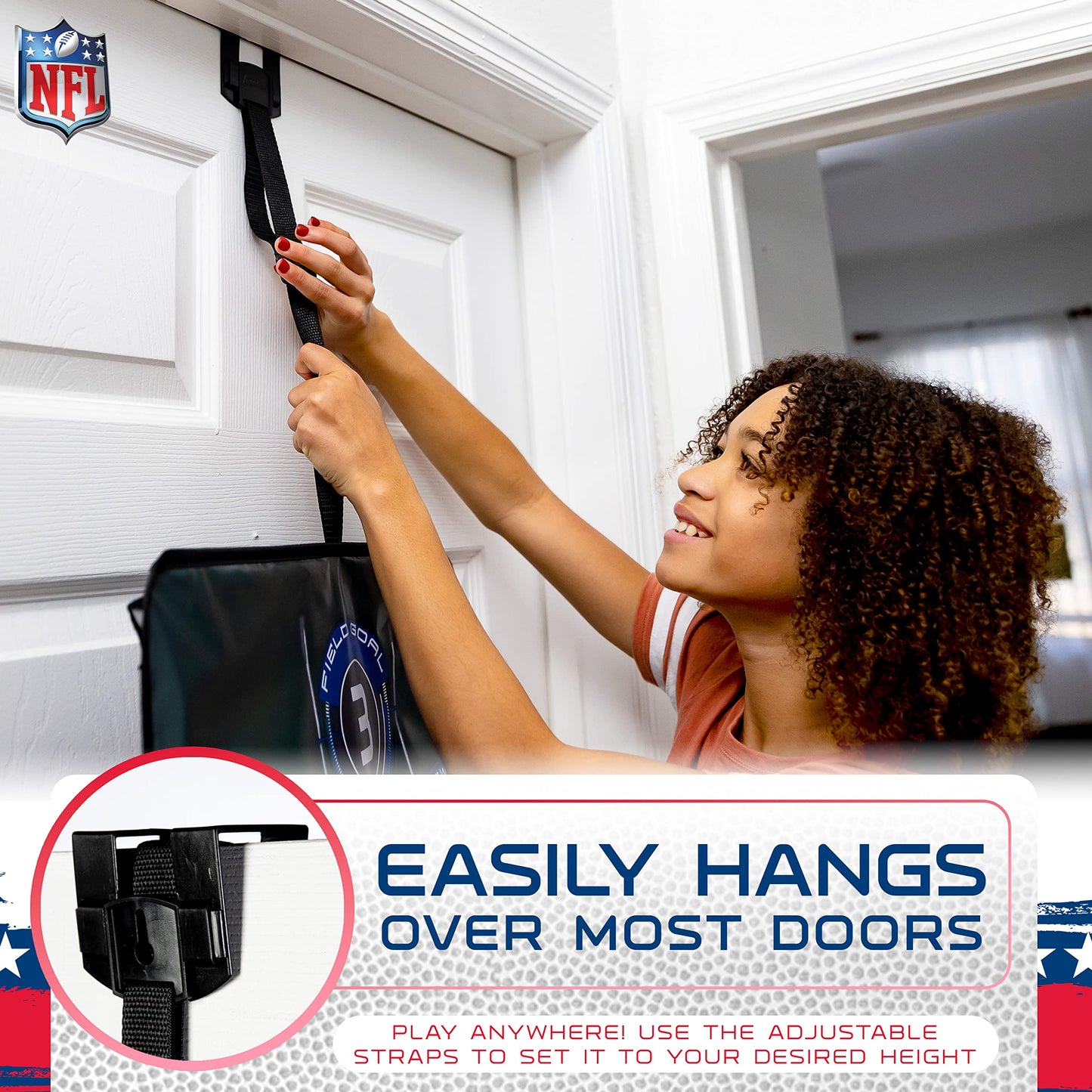 Franklin Sports NFL Electronic Football Target Toss Game - Over the Door Football Throwing Target for Kids - Score N' Sounds Mini Toy Game