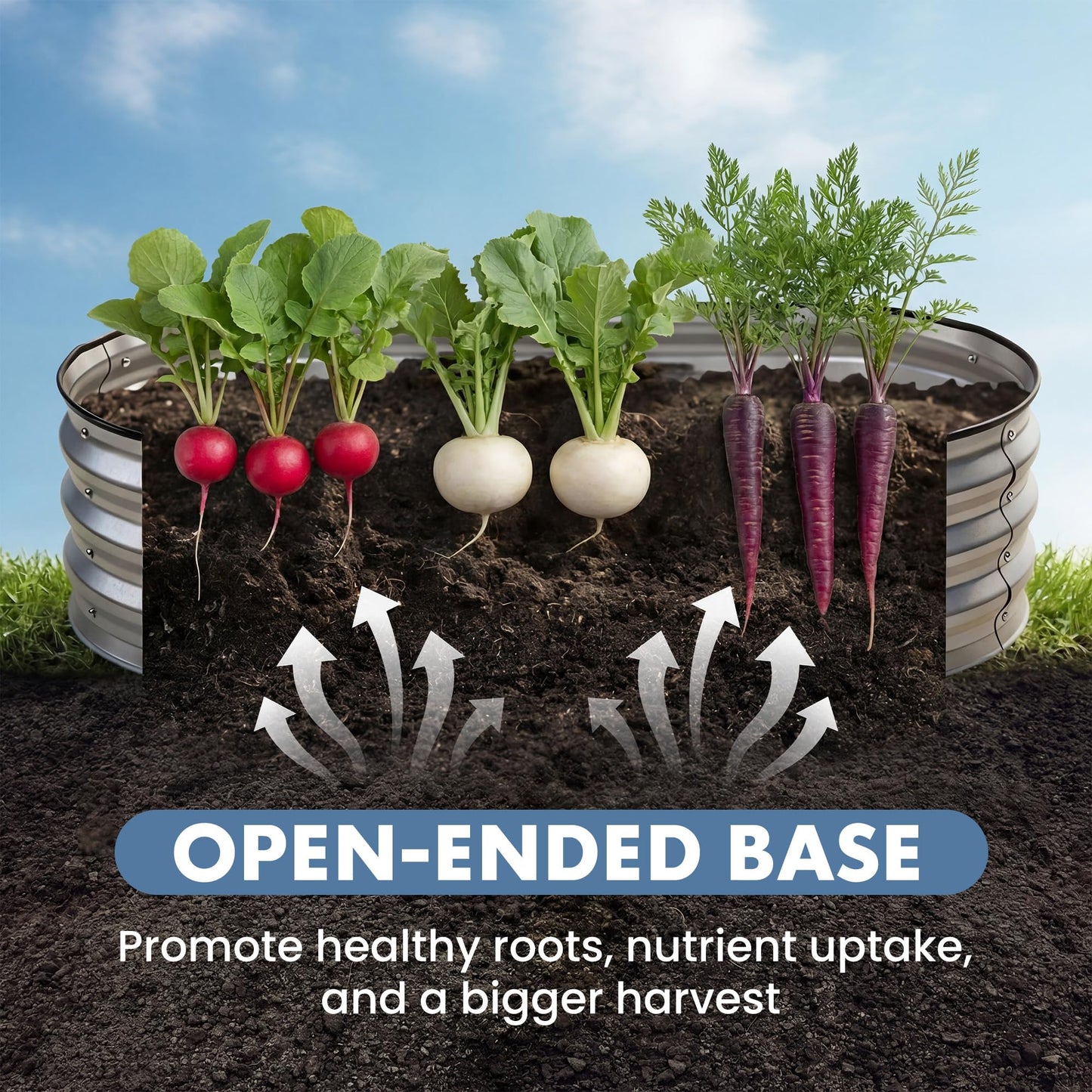 DUMOS 4x2x1ft Oval Galvanized Raised Garden Beds, Outdoor Planter Box with Open Bottom, Metal Garden Bed for Vegetables/Herbs/Flowers, Rustproof Flower Bed for Backyard/Patio, Silver