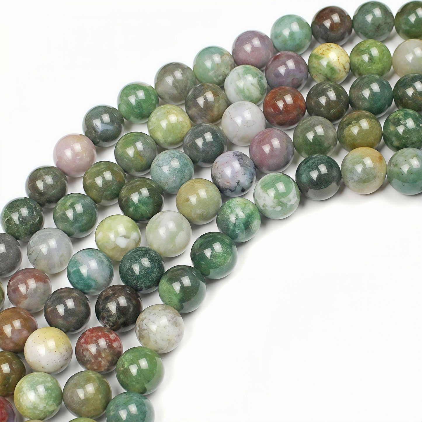 MJDCB AAA Natural Round India Agate Stone Beads Onyx Loose Beads for DIY Necklace Bracelat Jewelry Making Strand 15" (10mm)