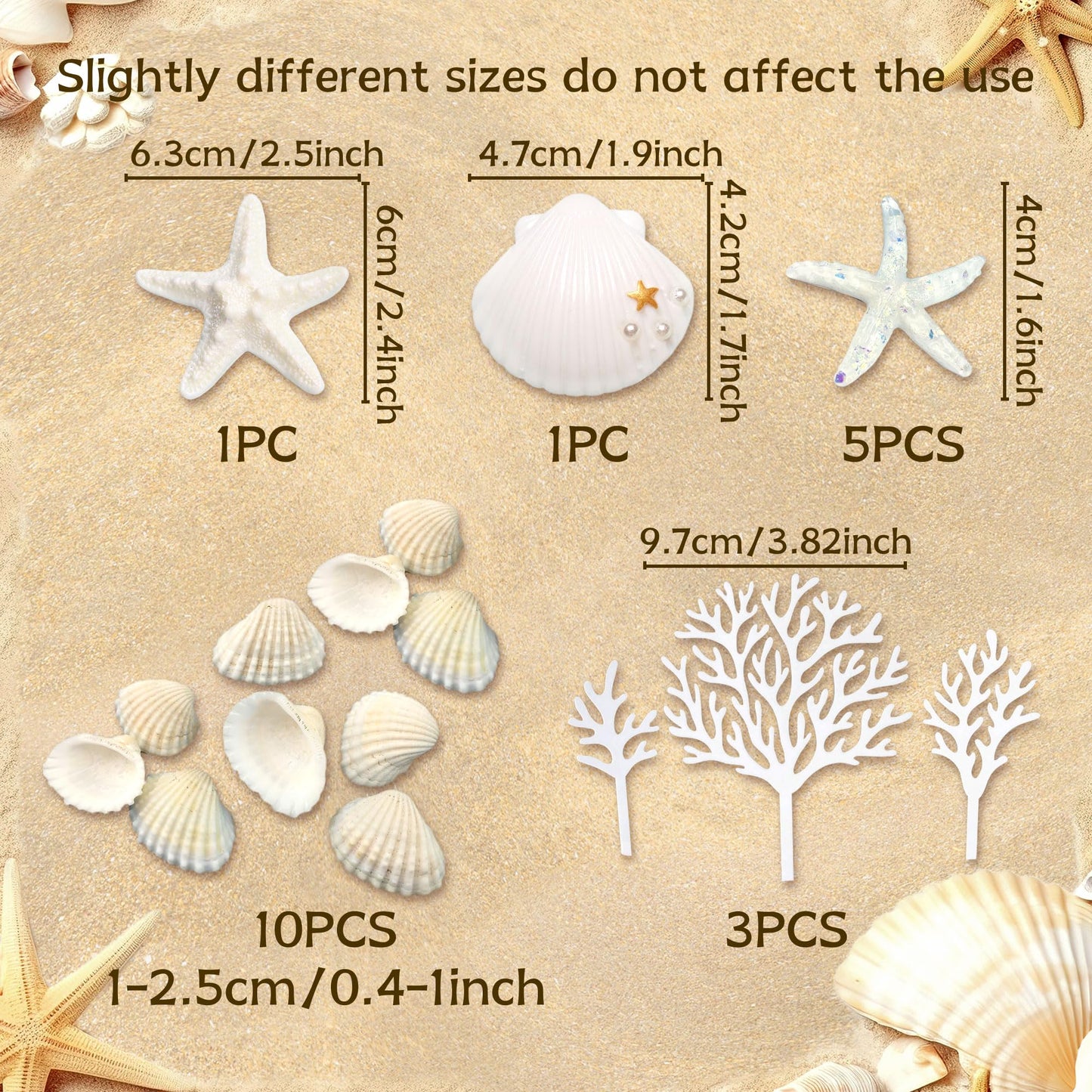 Beach Seashells Cake Decorations Under the Sea Cake Topper Under the Sea Birthday Party Decorations Starfish Shells Ocean Cake Topper Summer Beach Party Supplies