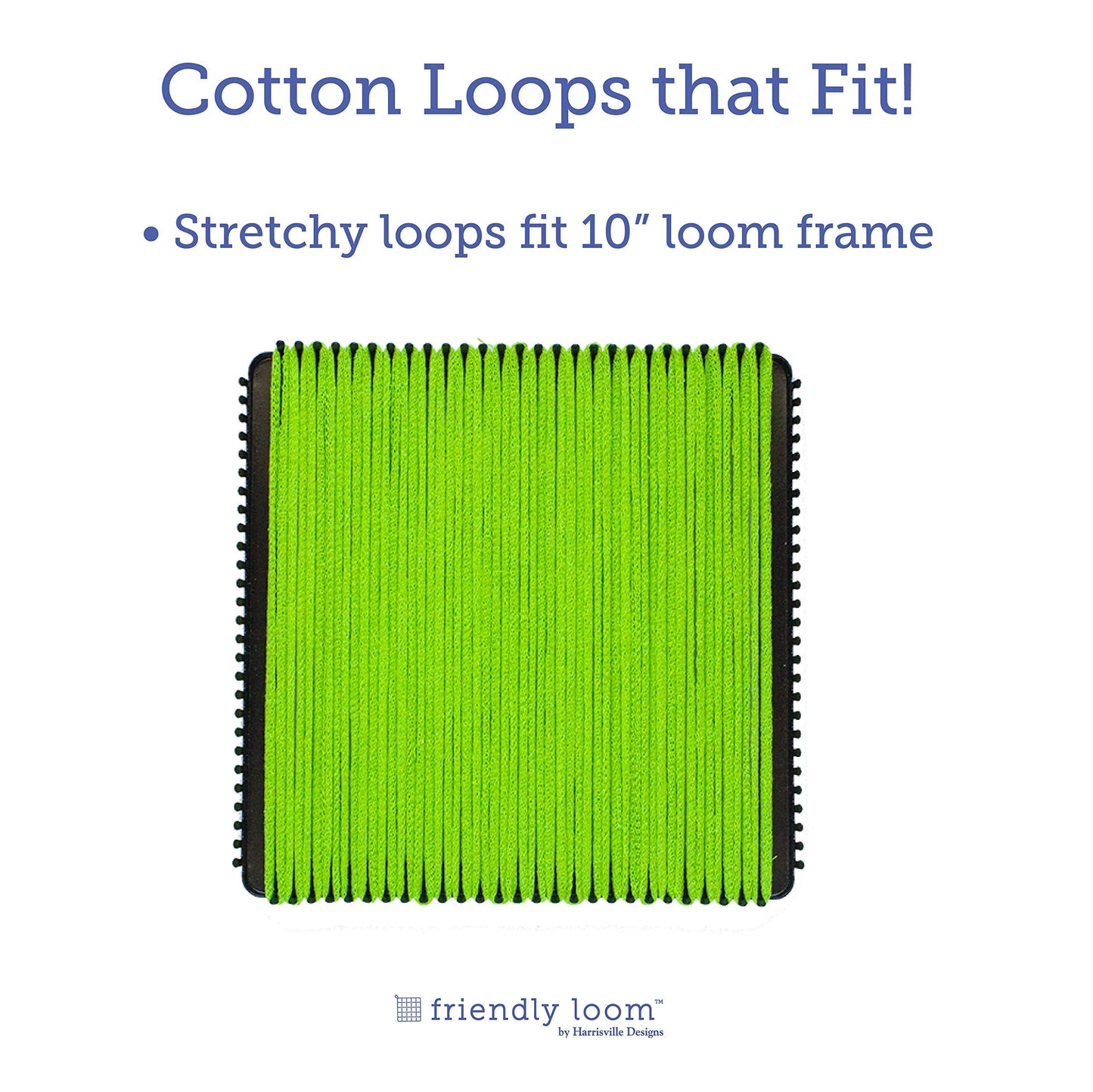 Harrisville Designs Friendly Loom | 10” PRO-Sized Lime Potholder Weaving Loops | Craft 2 Cotton Potholders