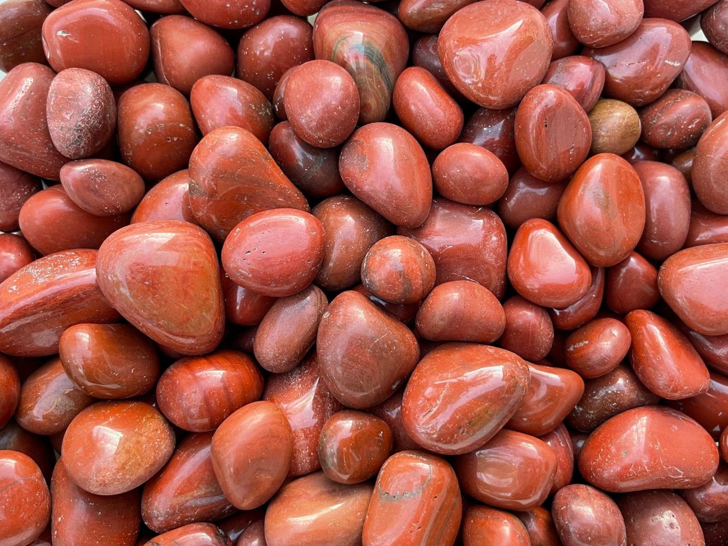 GAF TREASURES 5 Pcs Red Jasper Tumbled Stones, Polished Red Jasper Gemstone, Red Jasper Healing Crystals (Red Jasper)