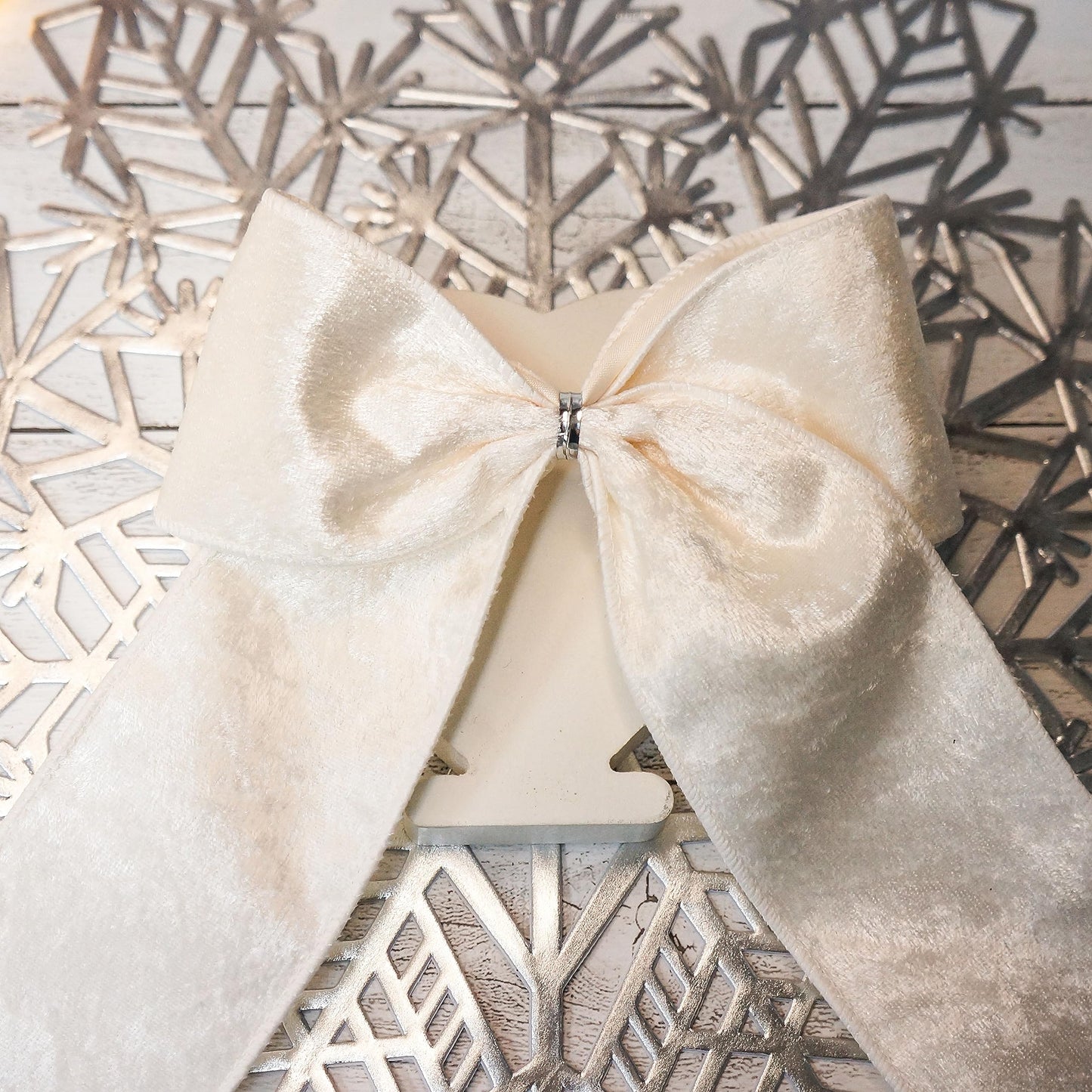 Ivory Velvet Ribbon 2.5 Inch x 10 Yards for Christmas Tree Topper Home Decoration Wreath Gift Wrapping DIY Craft