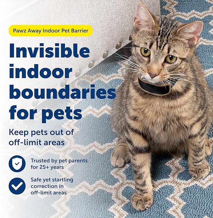 PetSafe Pawz Away Indoor Wireless Pet Barrier, Electric Training System for Dogs & Cats with Receiver Collar