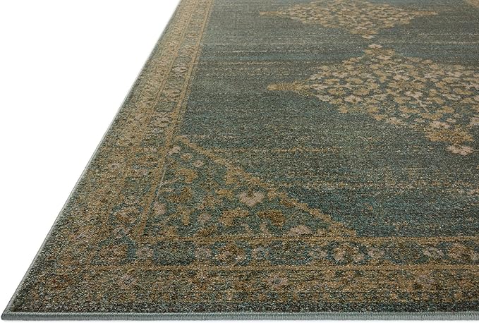 Loloi Magnolia Home by Joanna Gaines Mona Collection MOA-04 Aqua/Wheat 10'-0" x 14'-0" Area Rug
