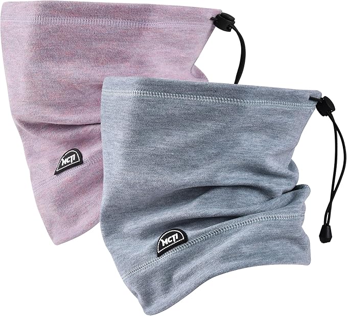 MCTi Neck Gaiter Warmer Winter Fleece Scarves Beanie Hat for Skiing Cycling Elastic Closure