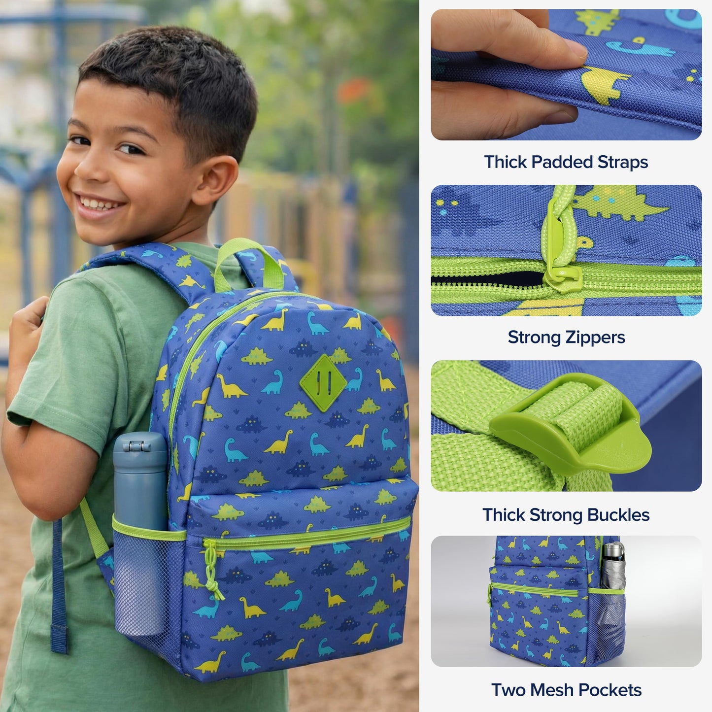 SUPRANICE 24-Pack 17" Elementary Bulk Backpacks for School, Bulk Printed Bookbags for Boys and Girls Ages 5-11, Assorted Prints for School Drives, Donations, and Giveaways