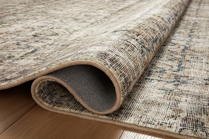 Loloi Amber Lewis Morgan Collection MOG-02 Navy/Sand 2'-3" x 9'-6" 38" Thick Runner Rug feat. CloudPile, Neutral, Room Décor, Vintage Inspired, Livingroom, Bedroom, Dining Area