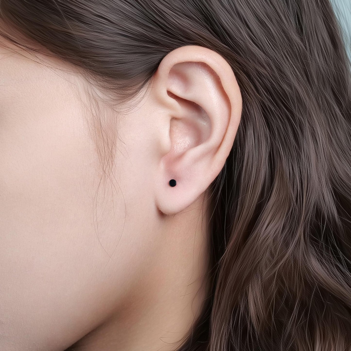 limerencia G23 Hypoallergenic Titanium Screw on Back Flat Back Dot Stud Earrings, 3mm/4mm/5mm Simple Classic Cartilage Non-Nickel Stud Earrings for Women Men(3mm,Black)
